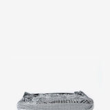 Hobo bag in metallic mesh with tropical print in black