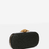 Schwarze geflochtene Clutch
