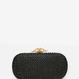 Schwarze geflochtene Clutch