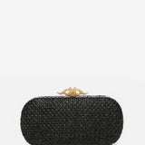 Schwarze geflochtene Clutch