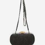 Schwarze geflochtene Clutch