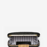 Schwarze geflochtene Clutch