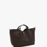 Bolso shopper pequeño de mujer de piel en marrón