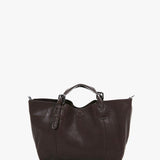 Bolso shopper pequeño de mujer de piel en marrón