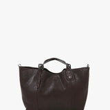 Bolso shopper pequeño de mujer de piel en marrón