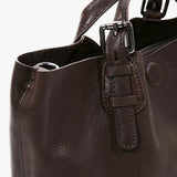 Bolso shopper pequeño de mujer de piel en marrón