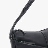 Piccola borsa hobo da donna in pelle nera