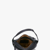 Piccola borsa hobo da donna in pelle nera