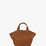 Bolso shopper pequeño de mujer en piel cognac