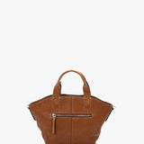 Bolso shopper pequeño de mujer en piel cognac