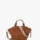 Bolso shopper pequeño de mujer en piel cognac