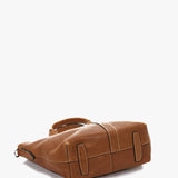 Bolso shopper pequeño de mujer en piel cognac