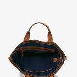 Bolso shopper pequeño de mujer en piel cognac