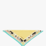 Damenbandana mit mediterranem Muster in Gelb.