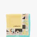 Damenbandana mit mediterranem Muster in Gelb.