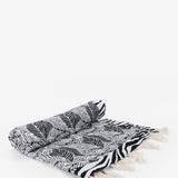 Black and white tropical print kikoy