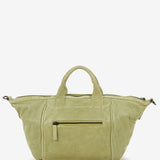 Bolso bowling de mujer en piel troquelada verde