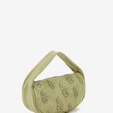 Bolso de mano de mujer en piel troquelada verde