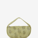 Bolso de mano de mujer en piel troquelada verde