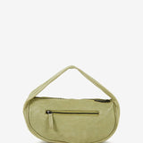 Bolso de mano de mujer en piel troquelada verde