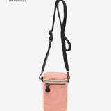 Bolso para el móvil en tejidos reciclados coral