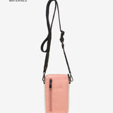 Bolso para el móvil en tejidos reciclados coral