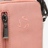 Bolso para el móvil en tejidos reciclados coral