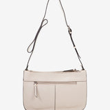 Bandolera de mujer en piel troquelada beige