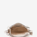 Bandolera de mujer en piel troquelada beige