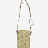 Bolso para el móvil en piel troquelada verde