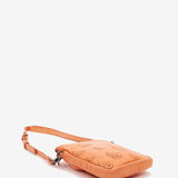 Bolso para el móvil en piel troquelada naranja