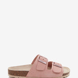 Sandalo basso da donna in camoscio rosa