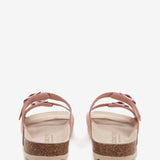 Sandalo basso da donna in camoscio rosa