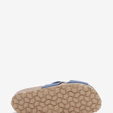 Sandalo piatto con fibbia da donna in blu