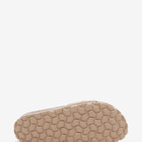 Sandalo basso da donna con fibbia in beige