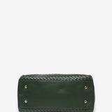 Bolso hobo de piel trenzada en verde