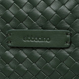 Bolso hobo de piel trenzada en verde