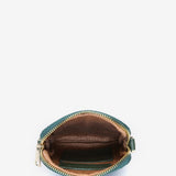 Green braided leather mobile phone bag