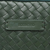 Green braided leather mobile phone bag