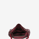 Bolso hobo de fiesta en malla metálica en burdeos