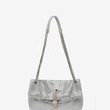 Bolso de fiesta de malla metálica en plata