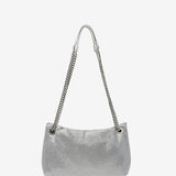 Bolso de fiesta de malla metálica en plata
