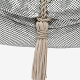 Bolso de fiesta de malla metálica en plata