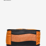 Shoulder bag in recycled and padded materials amber