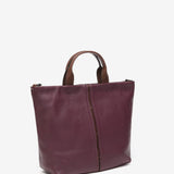 Bolso shopper grande en piel morada