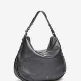 Bolso hobo de piel en plateado