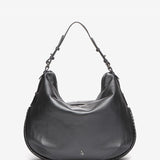 Bolso hobo de piel en plateado