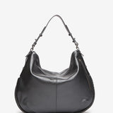 Bolso hobo de piel en plateado