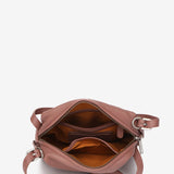 Bandolera de piel en rosa