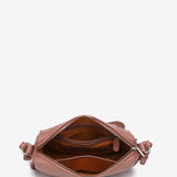 Bandolera mini de piel en rosa